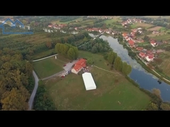 Grande tenda per feste con telaio in alluminio a forma di A per banchetti all'aperto con pareti laterali