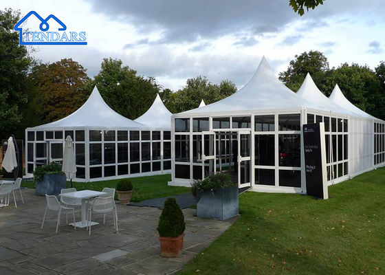 comprare Tenda a pagoda con tendone ad alto picco ignifuga, resistente all'acqua, ai raggi UV, per eventi di nozze fabbricazione online