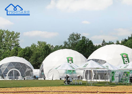 comprare 20m Dia tenda commerciale a cupola 6061/T6 copertura in PVC in alluminio resistente al vento per terrazze da caffè fabbricazione online