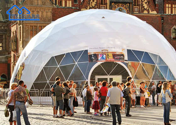comprare Tenda a cupola commerciale in lega rinforzata da 6 m di diametro, copertura in PVC resistente al vento per terrazze di caffè fabbricazione online