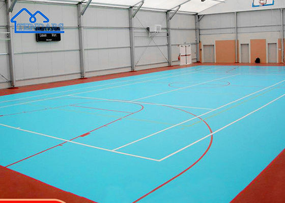 comprare Tenda per palazzetto dello sport in acciaio rinforzato 10x20 m con copertura ignifuga per carico di neve nominale per campo da basket serie 631 fabbricazione online