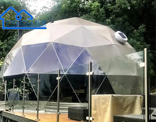 comprare Tenda commerciale a cupola bianca rossa gialla con piattaforma per hotel campeggio online manufacture