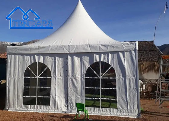 comprare Tenda di pagoda da giardino da 5x5 metri, pianta in alluminio-PVC per feste di nozze all'aperto fabbricazione online