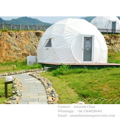 comprare Connettori geodesici trasparenti personalizzati Mini camera solare Glamping Hotel Dome Tent With Bathroom online manufacture