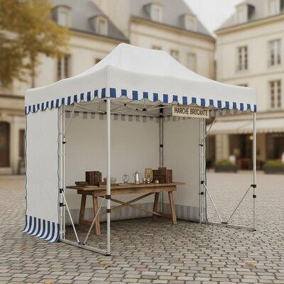 comprare Portabile Pop Up Folding Party Marquee Tent Aluminium Frame Quick Setup French Market Brocante Stall Canopy fabbricazione online
