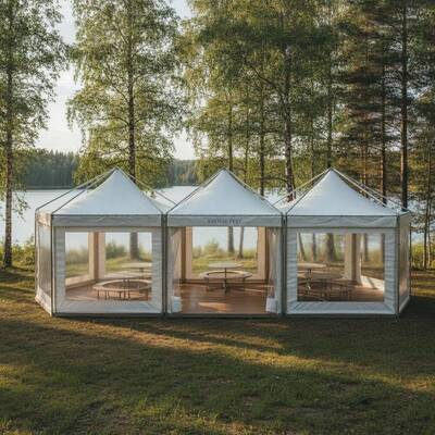 comprare Scandinavian Design Modular Party Marquee Tent Versatile Lightweight Aluminum Frame per le celebrazioni di eventi svedesi fabbricazione online