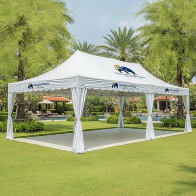 comprare Custom Branded Party Marquee Tent OEM Logo Stampa Thailandia Ospitalità Evento Noleggio Canopy Promozionale fabbricazione online