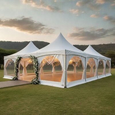 comprare Tenda per tendone per matrimoni di lusso Sud Africa Elegante padiglione per eventi in PVC bianco Alluminio certificato TUV per cerimonie all'aperto fabbricazione online