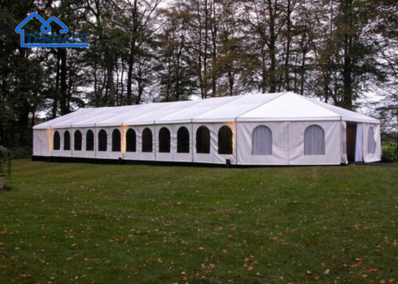 Grande tenda per tendone per matrimoni trasparente con tettoia per eventi, struttura multiuso per feste