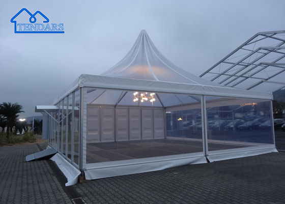 Tenda a pagoda con baldacchino trasparente ad alto picco, resistente ai raggi UV, resistente all'acqua, ignifuga