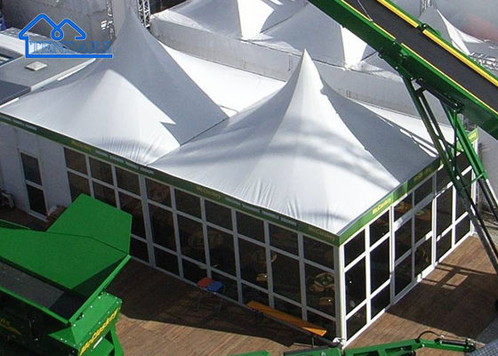 Aluminio a prova di vento a prova di fuoco all'aperto Alto picco di vetro Parete pagoda Tenda Esterno struttura commerciale
