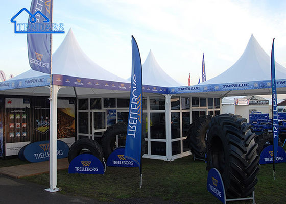 Tenda di Pagoda laterale a tela impermeabile per grandi nozze Marquee Eventi giardino all'aperto Logo personalizzabile