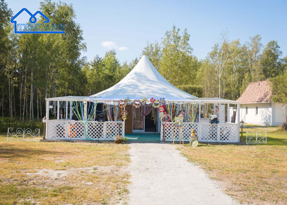 Tenda da spiaggia pagoda per matrimoni in alluminio Tenda da pagoda per feste in tessuto PVC impermeabile con copertura in PVC