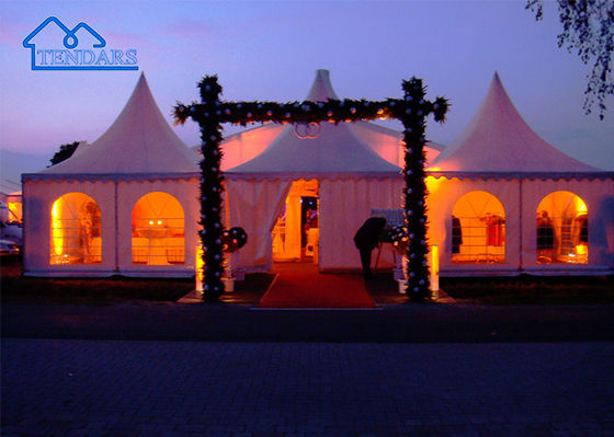 10m Clear Span Aluminum Pagoda Tent Bianco Rosso Blu Giallo Verde Personalizzato