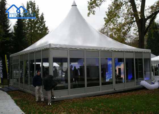 Tenda a baldacchino di pagoda in tessuto bianco in PVC con superficie galvanizzata a caldo