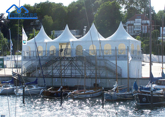 Tenda di pagoda trasparente stampata su misura per cerimonie di affari