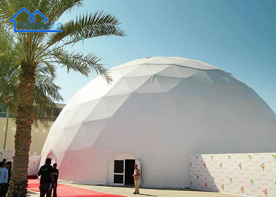 Tenda a cupola commerciale con portata libera da 25 m, copertura in PVC in acciaio zincato per cupole da giardino