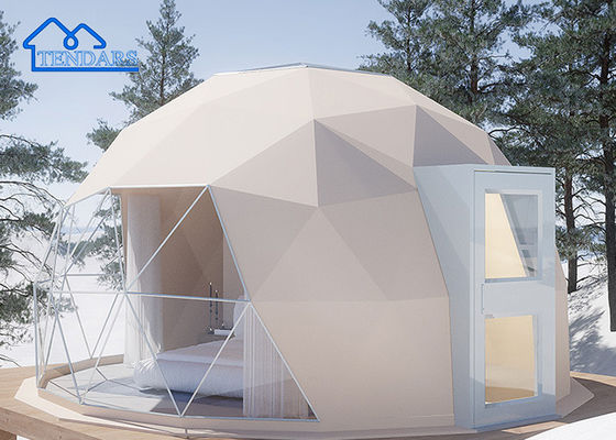 Quattro stagioni 8m Dia Glamping Hotel Tenda Acciaio Galvanizzato telaio impermeabile per ritiri sulla spiaggia