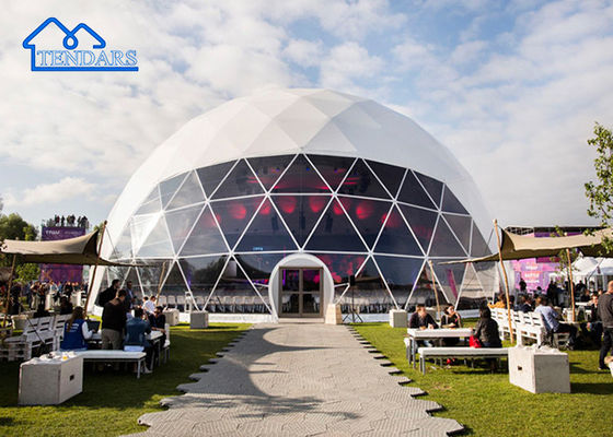 15m Dia Glamping Hotel Tent Cornice di legno duro doppio strato PVDF rivestito per Eco Lodges
