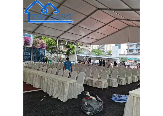 Tenda per tendone per matrimoni alla moda con distanza di 5 m, grande evento moderno in cortile per fiere all'aperto
