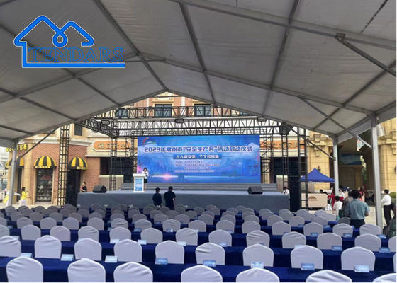 Tenda per eventi di lusso con struttura in alluminio con parete in tessuto PVC, tettoia commerciale autopulente