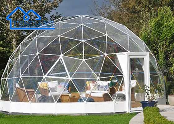 Tenda di cupola geodesica trasparente di spessore bianco di 50 m di diametro