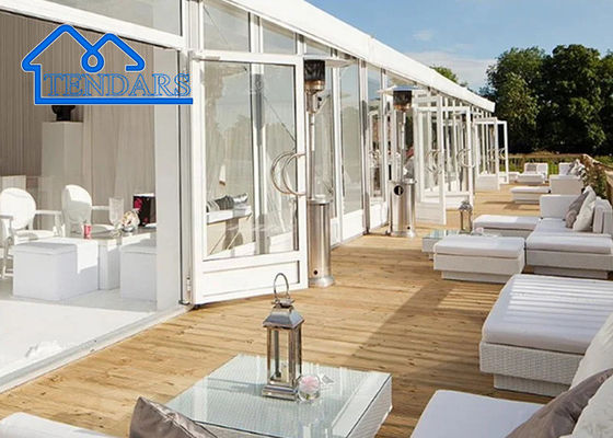 Evento promozionale di tenda personalizzata Tenda di festa a tetto trasparente Tenda laterale Altezza 8m Tenda di grandi dimensioni