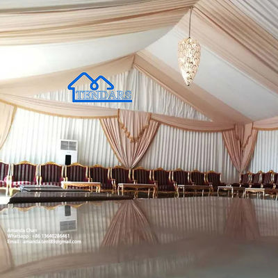 Tenda per tendone per matrimoni a pagoda bianca con struttura in alluminio ignifuga resistente ai raggi UV personalizzata