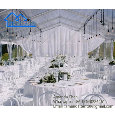 Grande tendone per feste personalizzato bianco sabbia, tenda per matrimoni, struttura a baldacchino per eventi da 500 persone