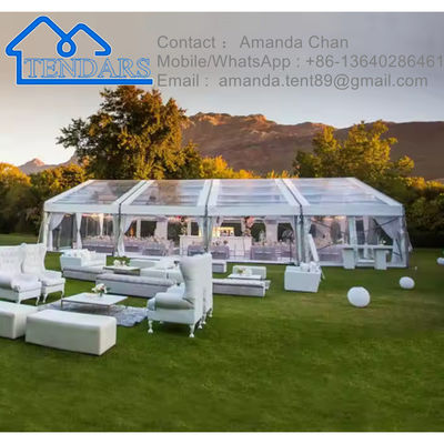 Confortevole e piacevole struttura in alluminio per matrimoni, tenda a forma di A/tenda per tendoni per eventi trasparente con cornice ad A