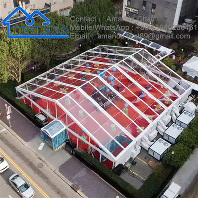 Tenda per tendone per eventi all'aperto in alluminio di grandi dimensioni in PVC trasparente di moda per la progettazione della struttura del baldacchino del partito