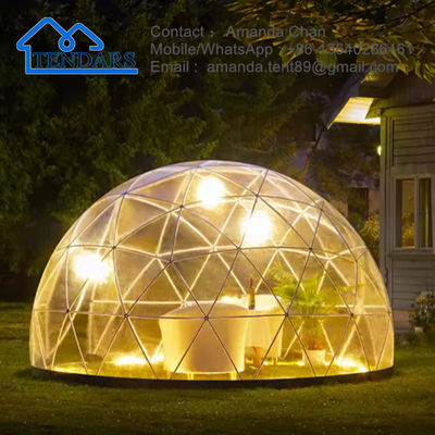 Tenda a cupola rotonda a prova di trasparenza geodetica invernale per eventi di glamping