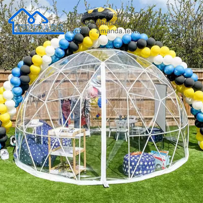 Attraente tenda da campeggio a cupola geodetica a tela di alluminio per ristorante o albergo