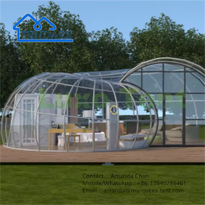 Luxury PVDF Glamping Snail Shaped Resort Tent Con Bagno Per Hotel