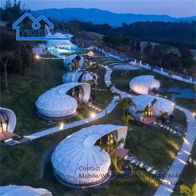 Nuovo design lussuosa tenda a forma di lumaca Hotel esperienza tenda geodetica per campeggio