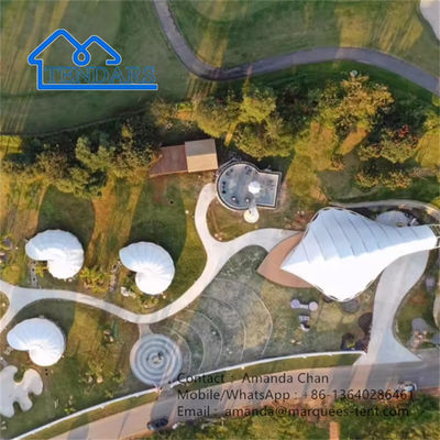 Tenda esterna a forma di lumaca permanente Prefabbricata Eco Lodge Tenda a struttura a membrana