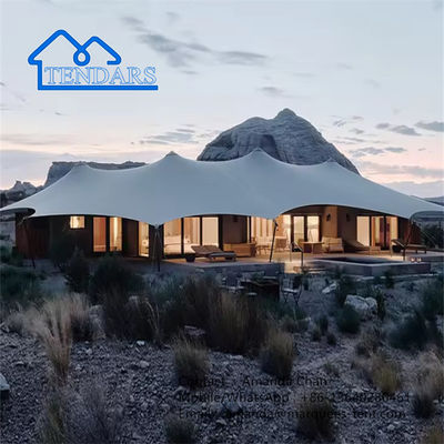 Tenda di vetro di lusso impermeabile prefabbricata Glamping Safari Canvas per eventi all'aria aperta