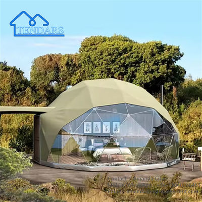 Tenda di lusso con bagno vetro trasparente tenda geodetica a cupola adatta per il campeggio