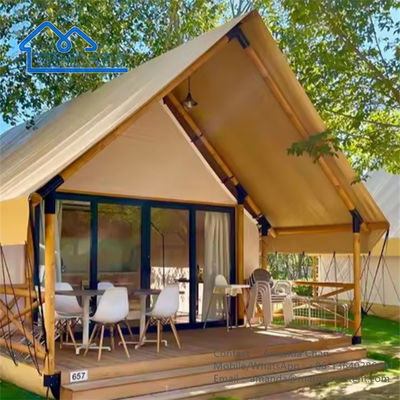 Colore beige Luxury Safari Camping Tent Safari Tende per il glamping Camping