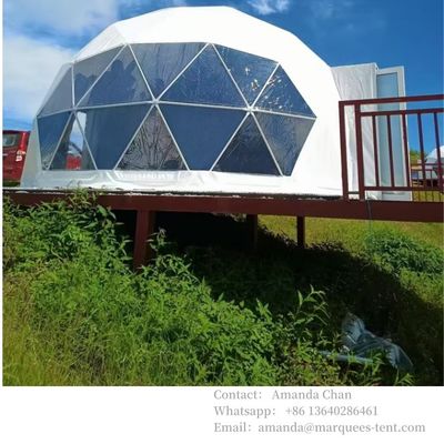 Acqua resistente all'aria aperta Customized Luxury Hotel Dome Glamping Tent Resort Tensile Con Membrana PVDF