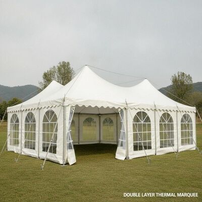 Tenda di festa a doppio strato termoisolante pesante con tetto in PVC da 850 grammi e telaio in acciaio galvanizzato a caldo