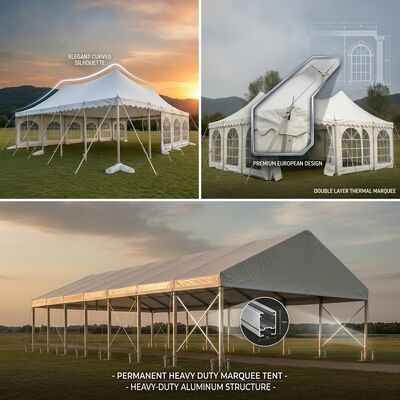 12x30m ABS Solid Wall G Series A-Frame A-Frame Marquee Party Tent Acqueproof Abs Hard Wall Panels Fashion Show Runway
