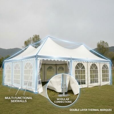 Tende per tendoni per feste Festival Beer-Garden Struttura a baldacchino con copertura in PVC completamente oscurante e trasparente