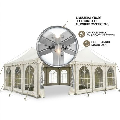 6x6m Premium Hard Pressed Aluminum Alloy 6061/T6 Tenda di festa Marquee Completo Kit laterale Rifugio per eventi esterni
