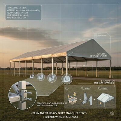 Tende per tendoni esecutivi per feste resistenti ai raggi UV Struttura di riparo per esterni con tettoia in lega di alluminio estruso