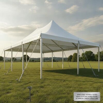 Carico del vento cento chilometri all'ora Testato Tenda di festa Marquee Heavy Duty Anchored Frame Aluminico Canopy Struttura