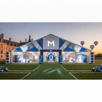 Lancio del prodotto Attivazione del marchio Tendone per feste Branding completamente personalizzato Esperienza immersiva Struttura della tettoia per eventi di marketing europeo
