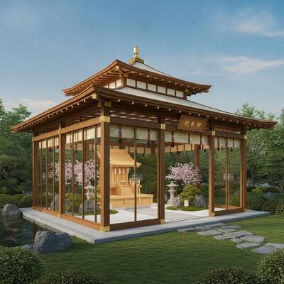 Festa di nozze giapponese di lusso Marquette Tenda di vetro Parete TUV JIS Certificato Premium Santuario Giardino Evento Padiglione