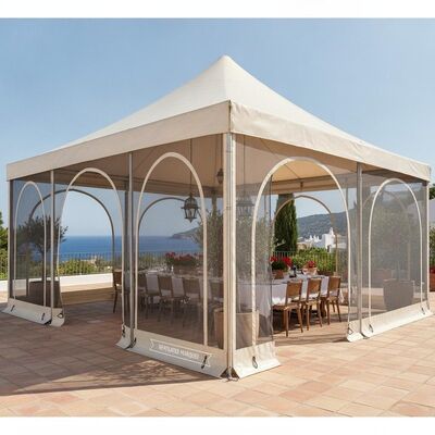 Pareti in alluminio ventilato Marquee Tenda reticolare Pareti laterali per eventi all'aria aperta mediterraneo spagnolo