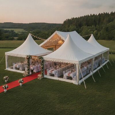Polish Wedding Celebration Party Marquee Tent Grande sala banchetti Disegno per la Polonia Ricevimenti tradizionali all'aperto